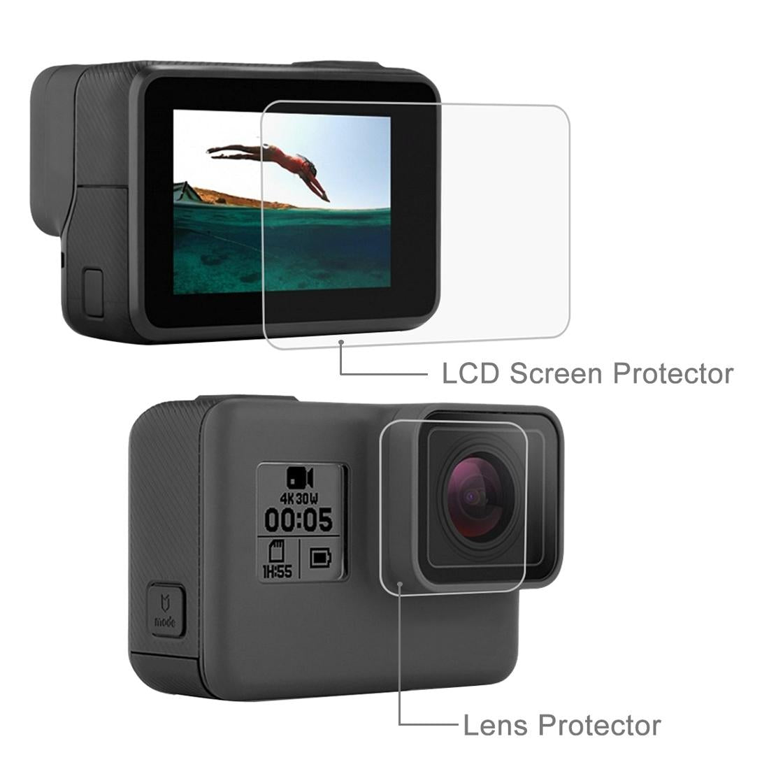 Tempered Glass Screen Protector for Gopro Hero7 / 6 / 5 - Hd Clarity 3
