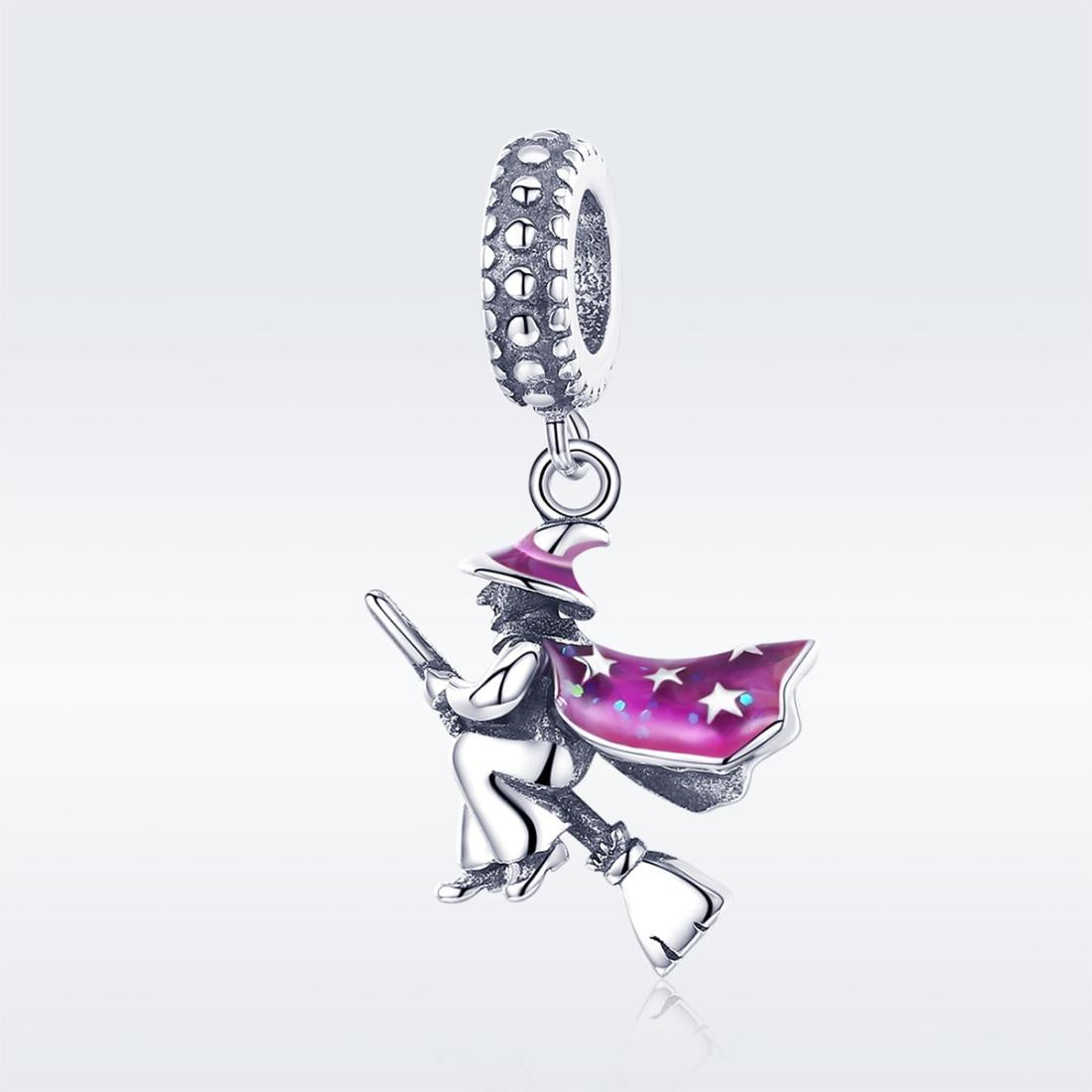 925 Sterling Silver Witch Broom Pendant For Diy Bracelets 3