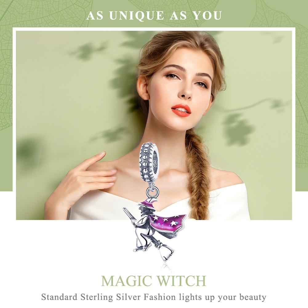 925 Sterling Silver Witch Broom Pendant For Diy Bracelets 4