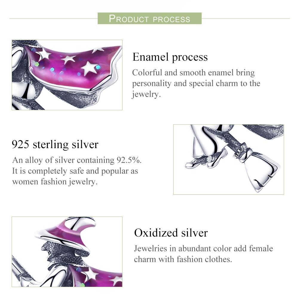 925 Sterling Silver Witch Broom Pendant For Diy Bracelets 5