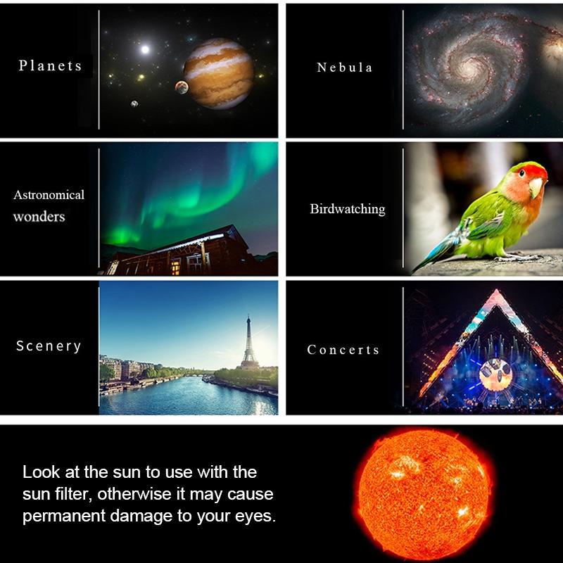 High Definition High Times Astronomical Telescope with Tripod - 16x / 66x70 11