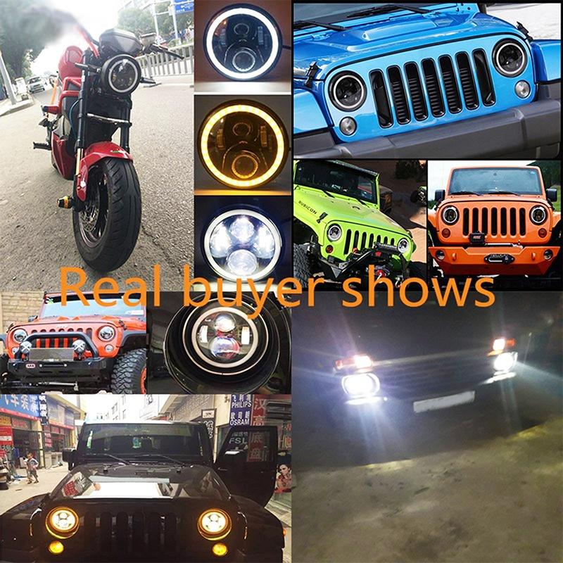 2 Pcs 7 Inch Ip68 Waterproof 6500K 75W Cree Led Headlight Hi / Lo Beam Driving Lamp For Jeep Wrangler Jk Tj Lj 9