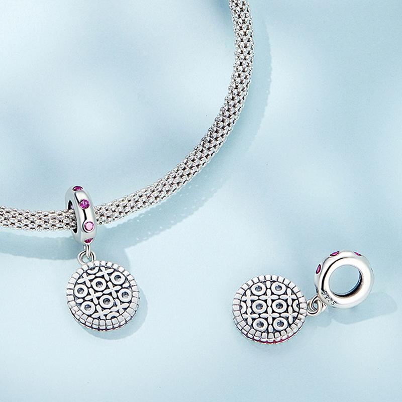 925 Sterling Silver Strawberry Cookie Pendant Beads For Diy Bracelets 4