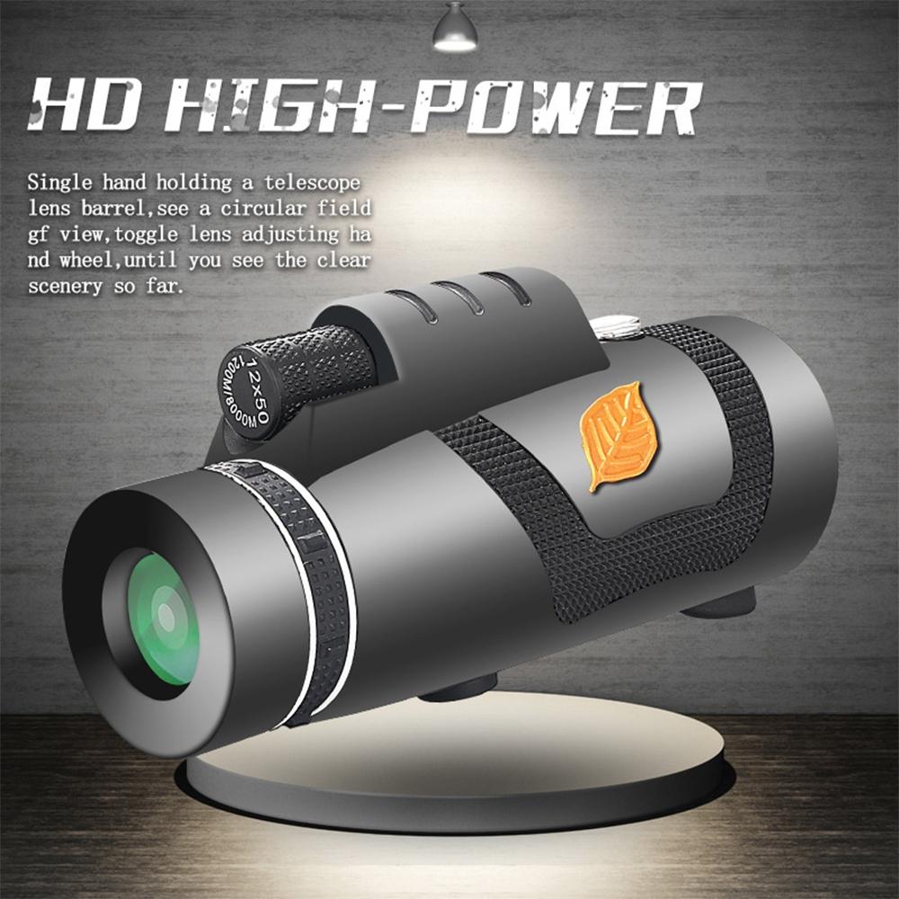Professional 12X50 Hd Monocular Night Vision Telescope + Tripod 6