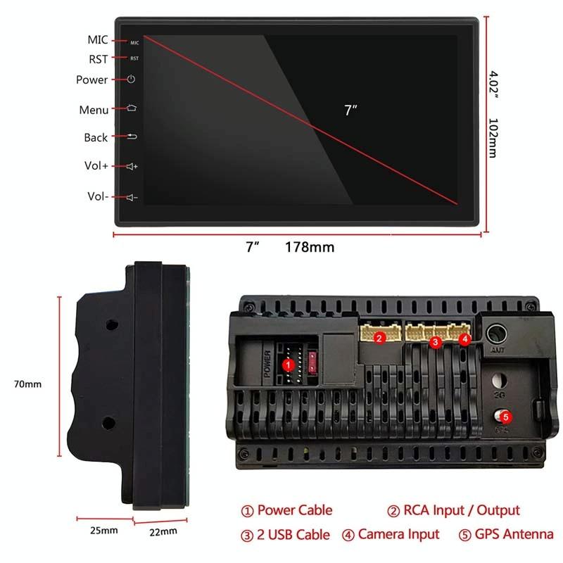 7 Inch Android Navigation Wifi Car Mp5 Player 1 + 32G Gps Bluetooth 2.5D Screen Standard + 8 Lights Camera 6