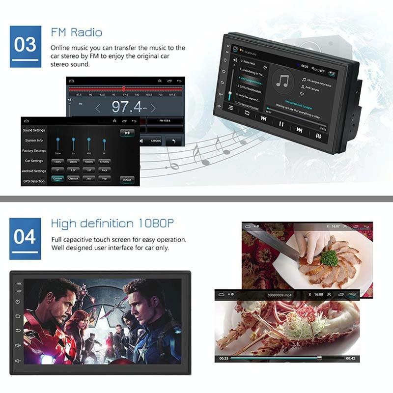 7 Inch Android Navigation Wifi Car Mp5 Player 1 + 32G Gps Bluetooth 2.5D Screen Standard + 8 Lights Camera 8