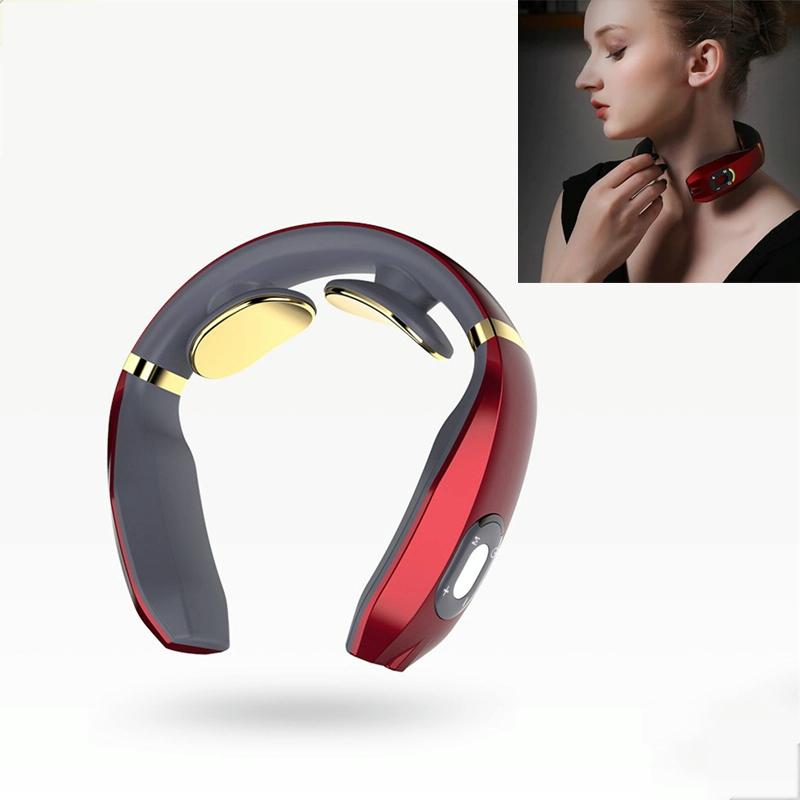 Intelligent Cervical Massager Electromagnetic Vibration Red 3