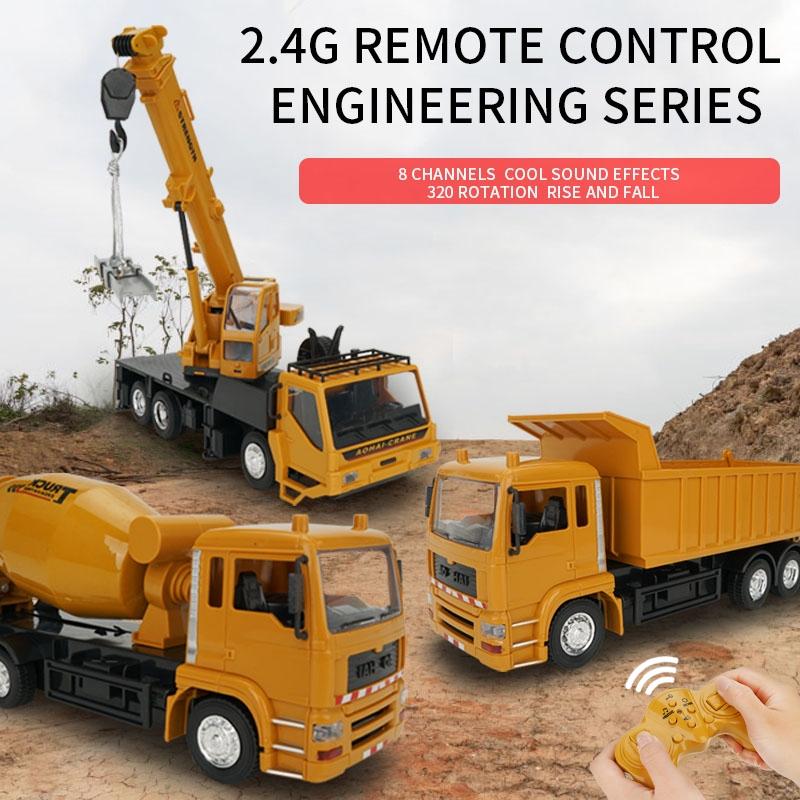 10-ch Remote Control Mixer Truck - 2.4g Simulated Engineering Vehicle 4