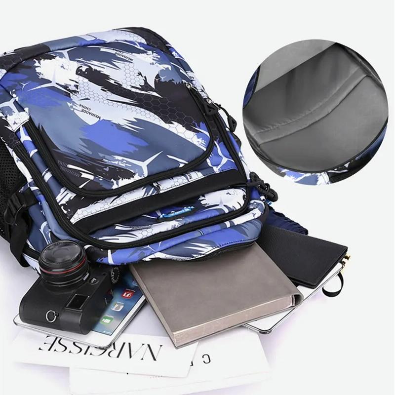 Lightweight 2-in-1 Backpack and Chest Bag for Men - Blue Football - Blue Football 7