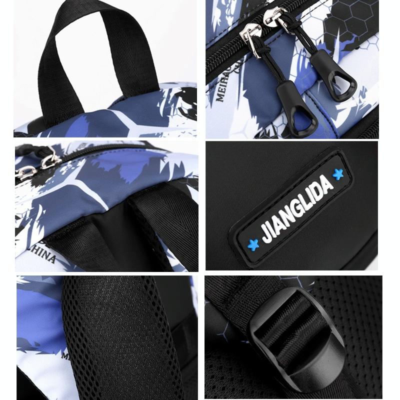 Lightweight 2-in-1 Backpack and Chest Bag for Men - Blue Football - Blue Football 10