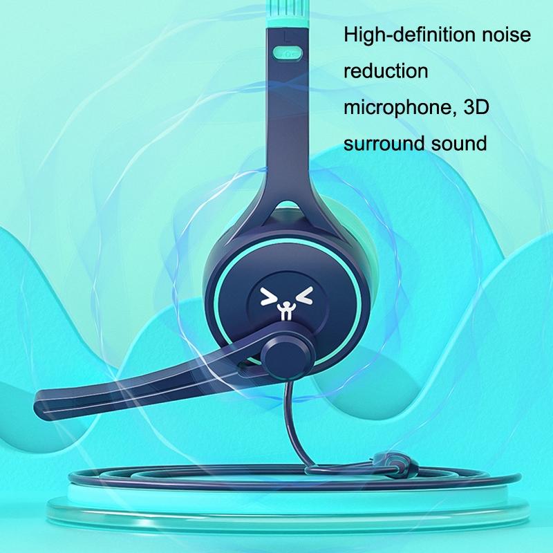 3.5Mm Online Class Headset Blue Orange 7