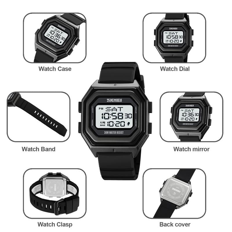Multi-functional Outdoor Men Watch with Electronic Timing and Steel Band 4