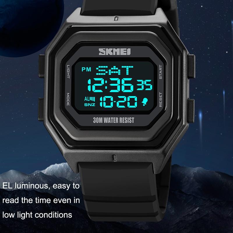 Multi-functional Outdoor Men Watch with Electronic Timing and Steel Band 6