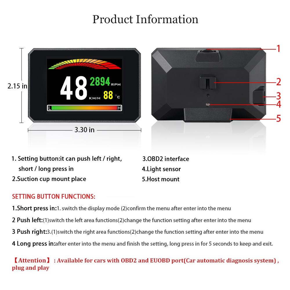 Car Hud Head Up Display Obd2 Code Eliminator 3