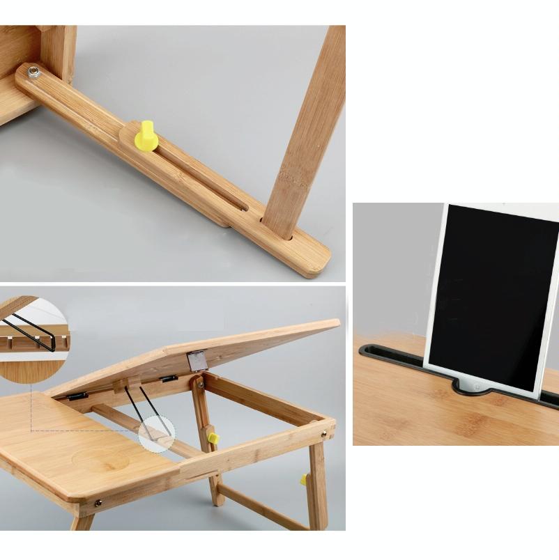 Adjustable Folding Laptop Desk for Bed with Card Slot and Lazy Computer Design 4