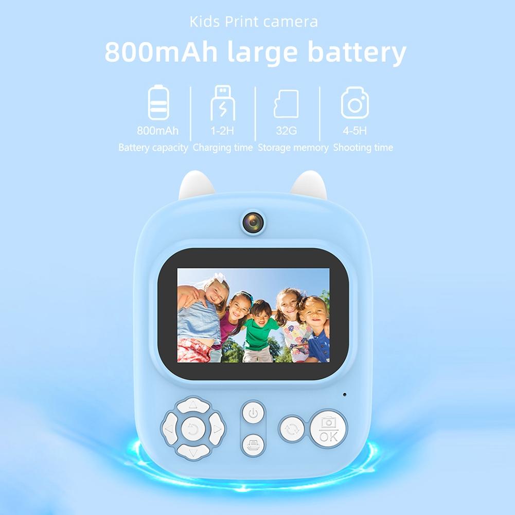 32g Instant Camera with 2.4 Display & Card Reader for Kids - 1200w Blue - Standard Purple 5