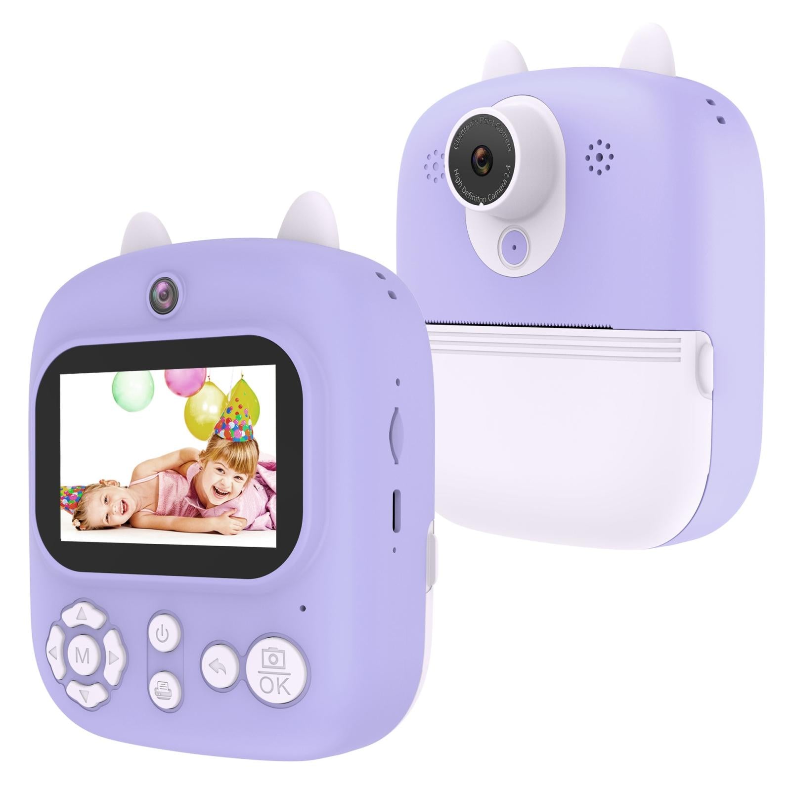 32g Instant Camera with 2.4 Display & Card Reader for Kids - 1200w Blue - Standard Purple 8