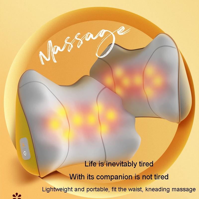 Portable Lumbar And Neck Massager For Car Gray Charging Model - Charging Model Yellow 12