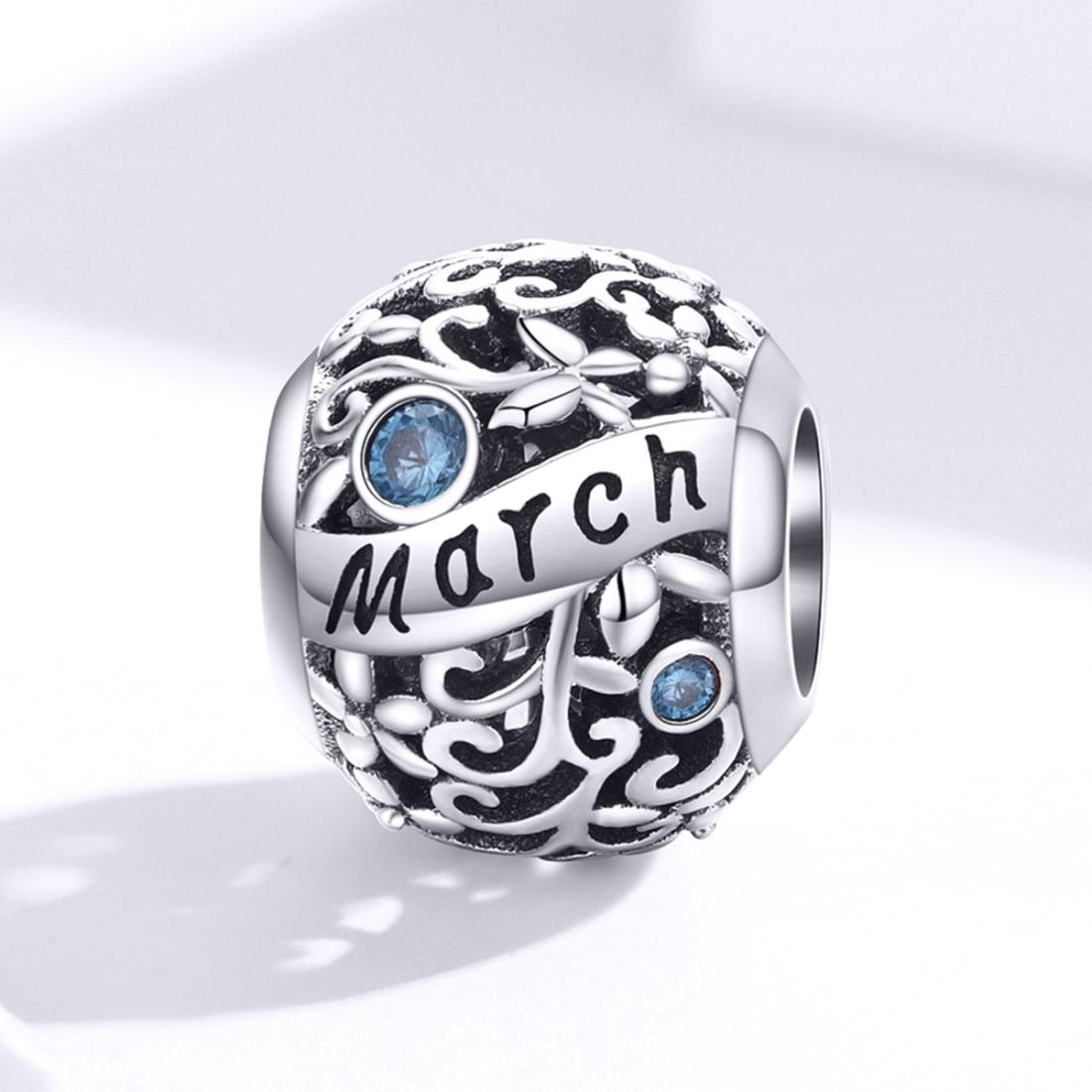 925 Sterling Silver March Birthstone Diy Bracelet Necklace Set Accessories Style - March 3