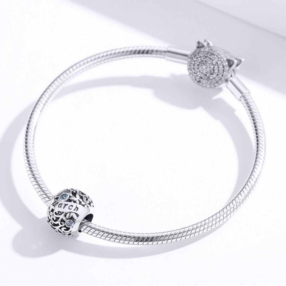 925 Sterling Silver March Birthstone Diy Bracelet Necklace Set Accessories Style - March 5