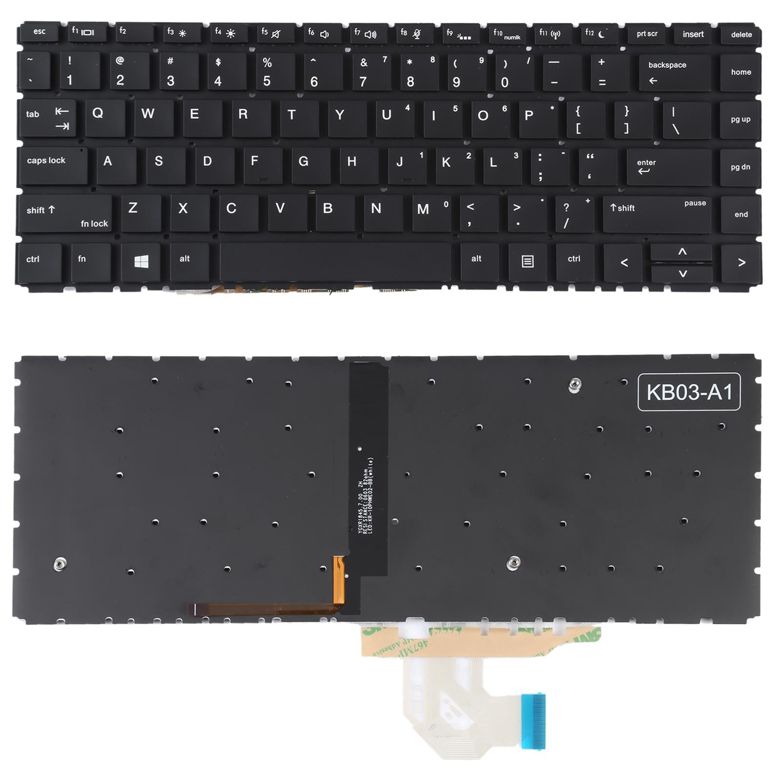 Backlit us Keyboard for Hp Probook 440 / 445 G6 / G7