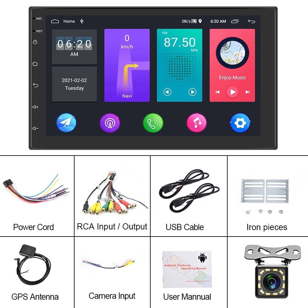 7 Inch Android Wifi Car Navigation Reversing Video Player - 2 + 32G Standard + 12Lights Camera 3