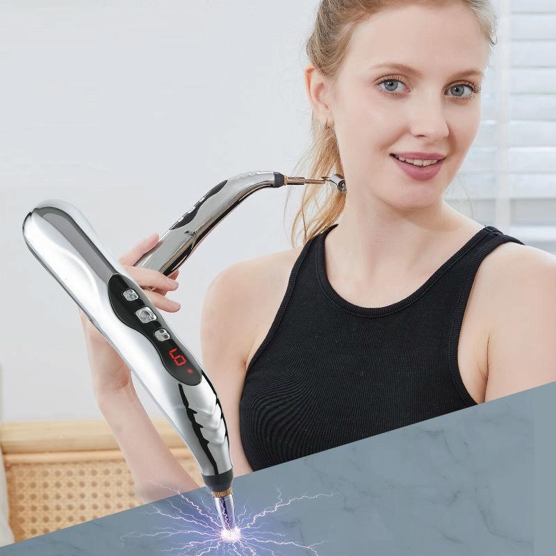 Electronic Acupuncture Pen 3 Head Circulating Energy Automatic Point Finding Home Pain Relief 8