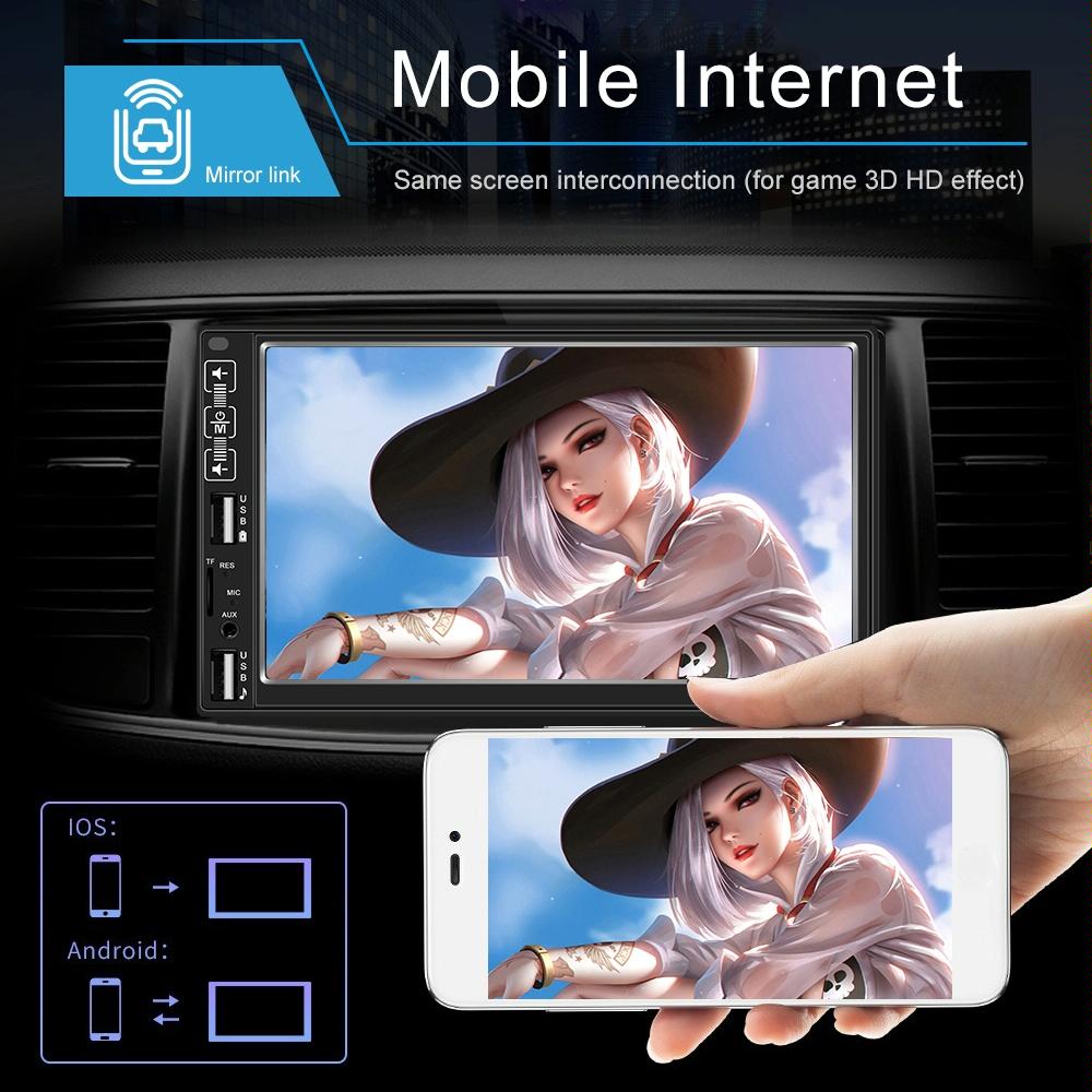 7 Inch Car Mp5 Player With Bluetooth / Fm Remote 8 Led Camera 7