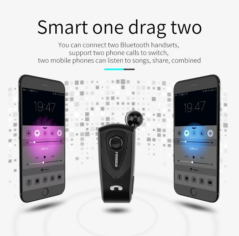 Retractable Bluetooth Headset with Caller Reminder and Anti-theft Vibration 6