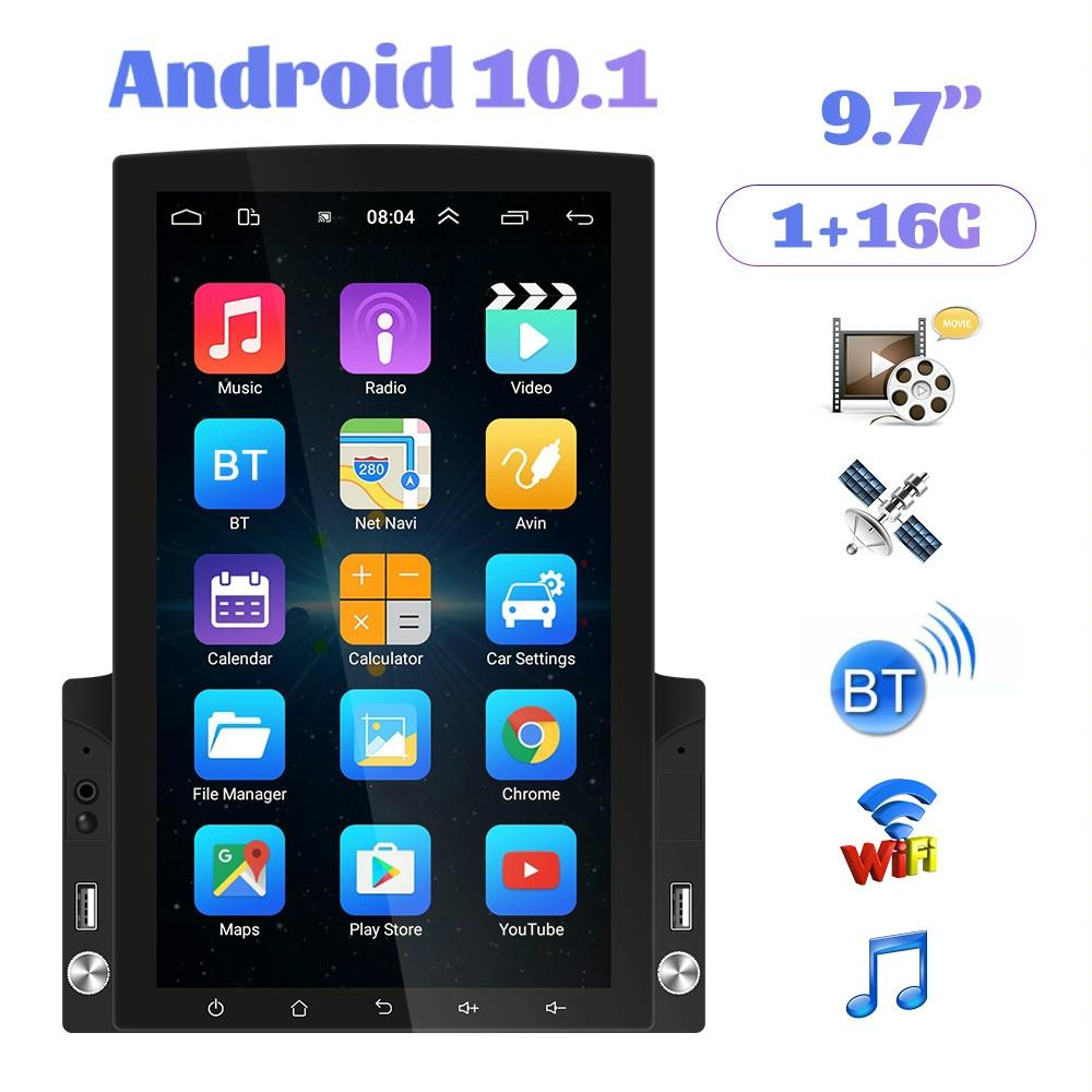 9.7 Inch Vertical Screen Android Car Mp5 Player With Hd 2.5D Glass Standard + 8 Lights Camera 3