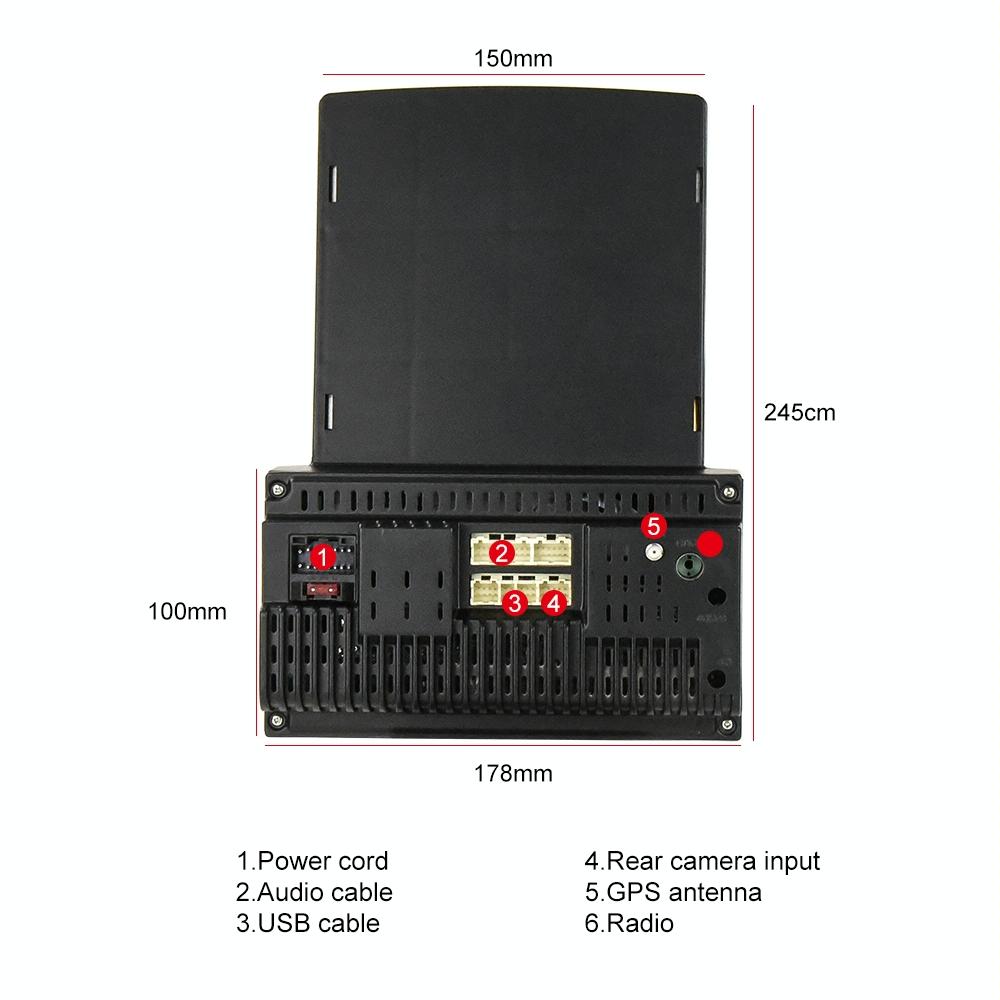 9.7 Inch Vertical Screen Android Car Mp5 Player With Hd 2.5D Glass Standard + 8 Lights Camera 6