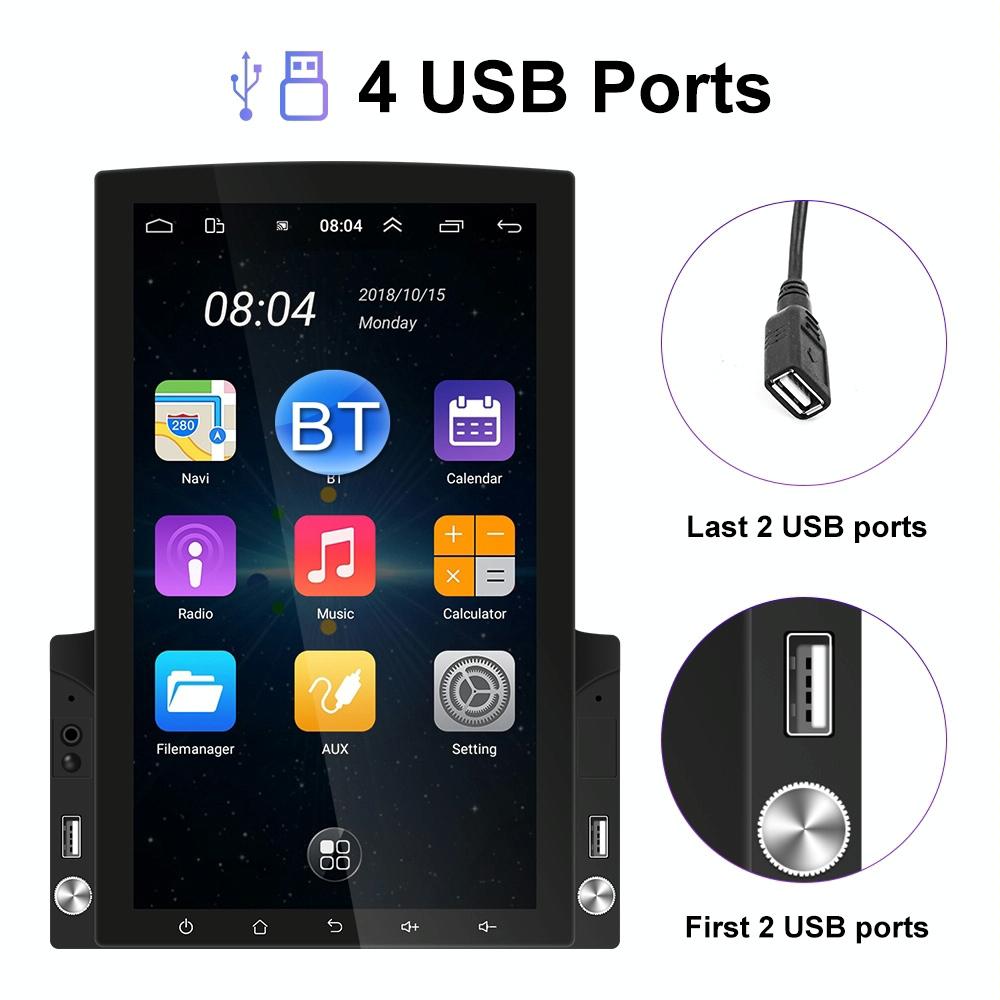 9.7 Inch Vertical Screen Android Car Mp5 Player With Hd 2.5D Glass Standard + 8 Lights Camera 11