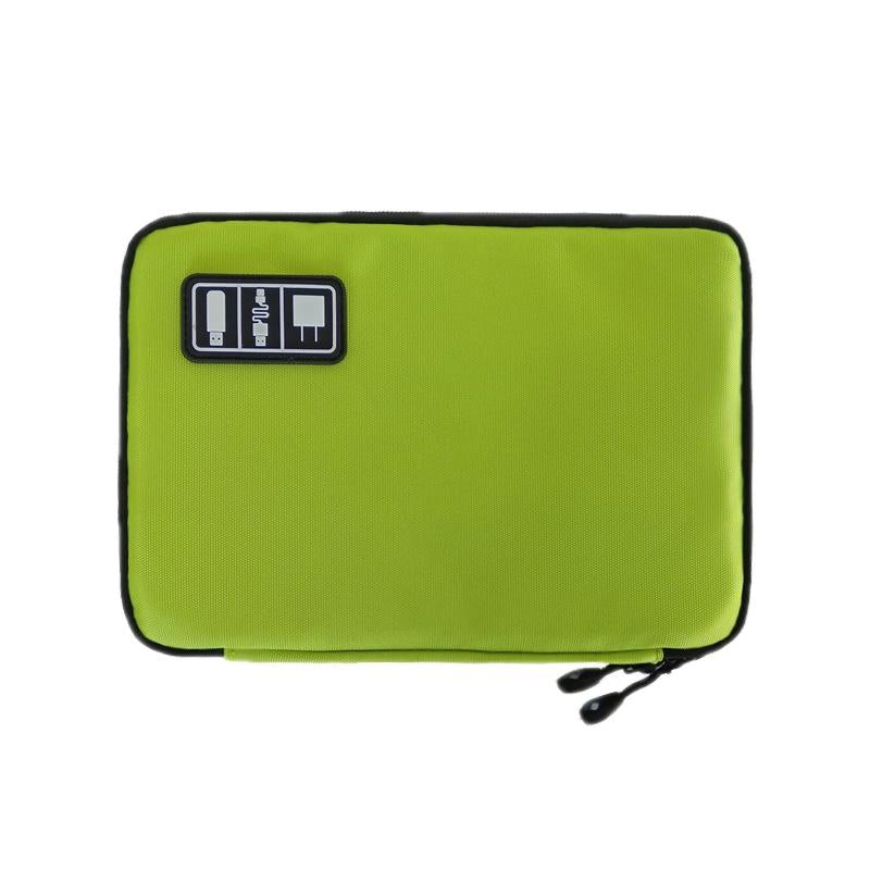 Portable Multifunctional u Disk Storage Bag for Mobile Phone Accessories - Green