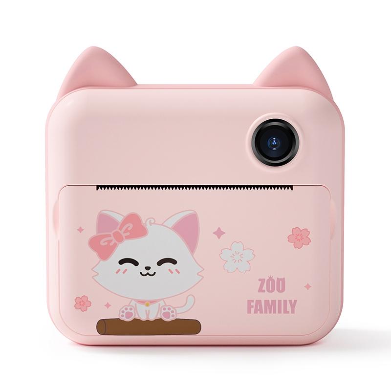 32gb Children Instant Camera with Dual-lens and Mini Print - Pink Cat - Green Dinosaur 32Gb 12