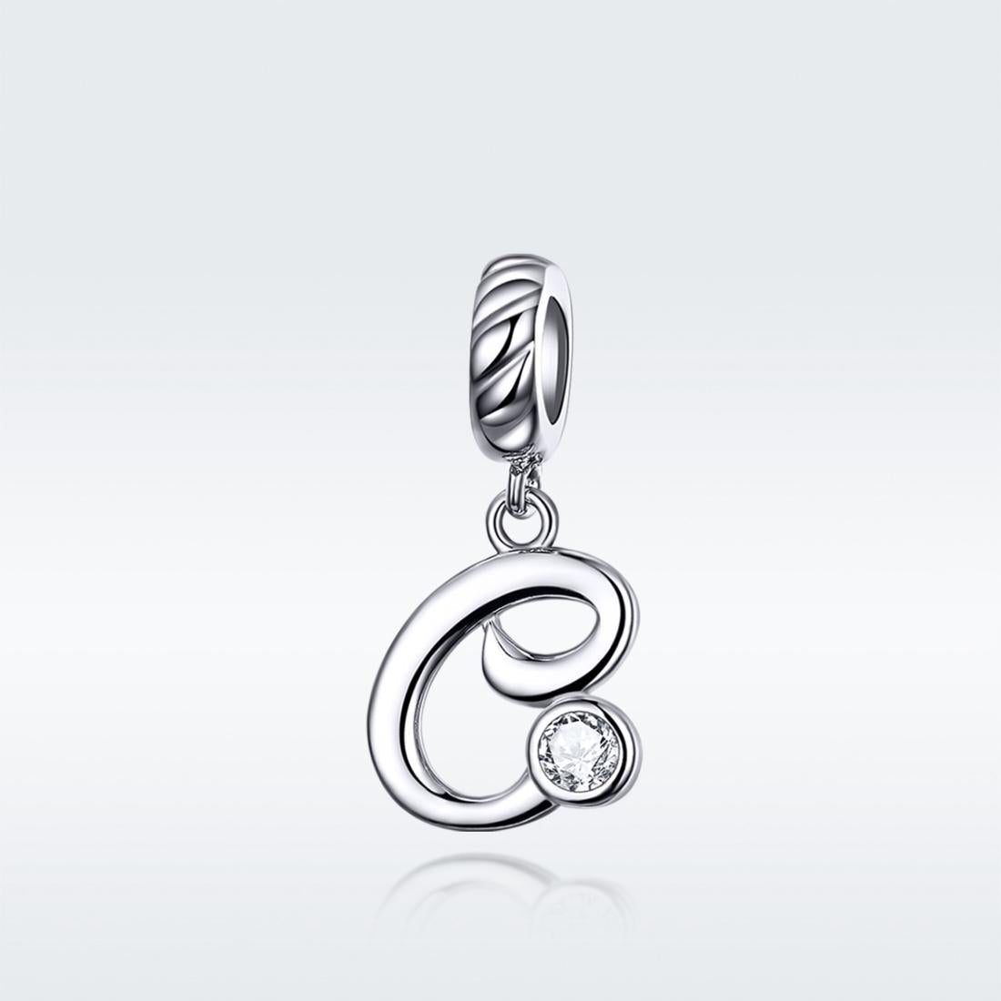 925 Sterling Silver Personalized Letter Pendant For Diy Bracelets & Necklaces Style - C 3