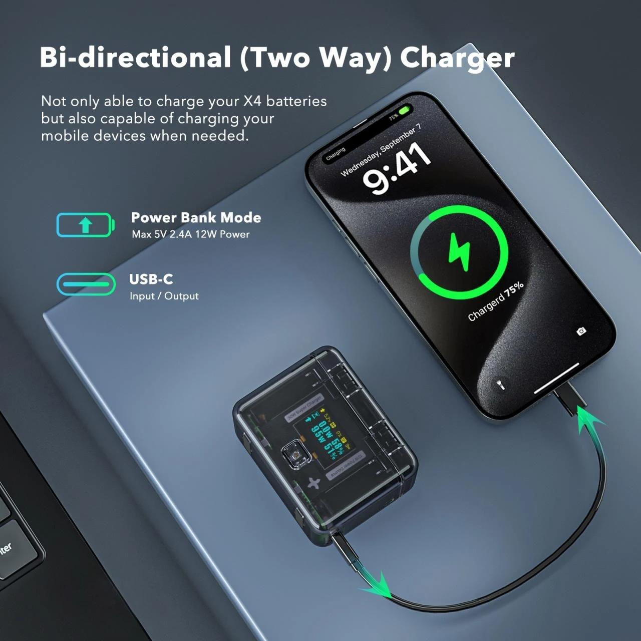 Smart Dual Charging Box for Insta360 X4 Camera 4