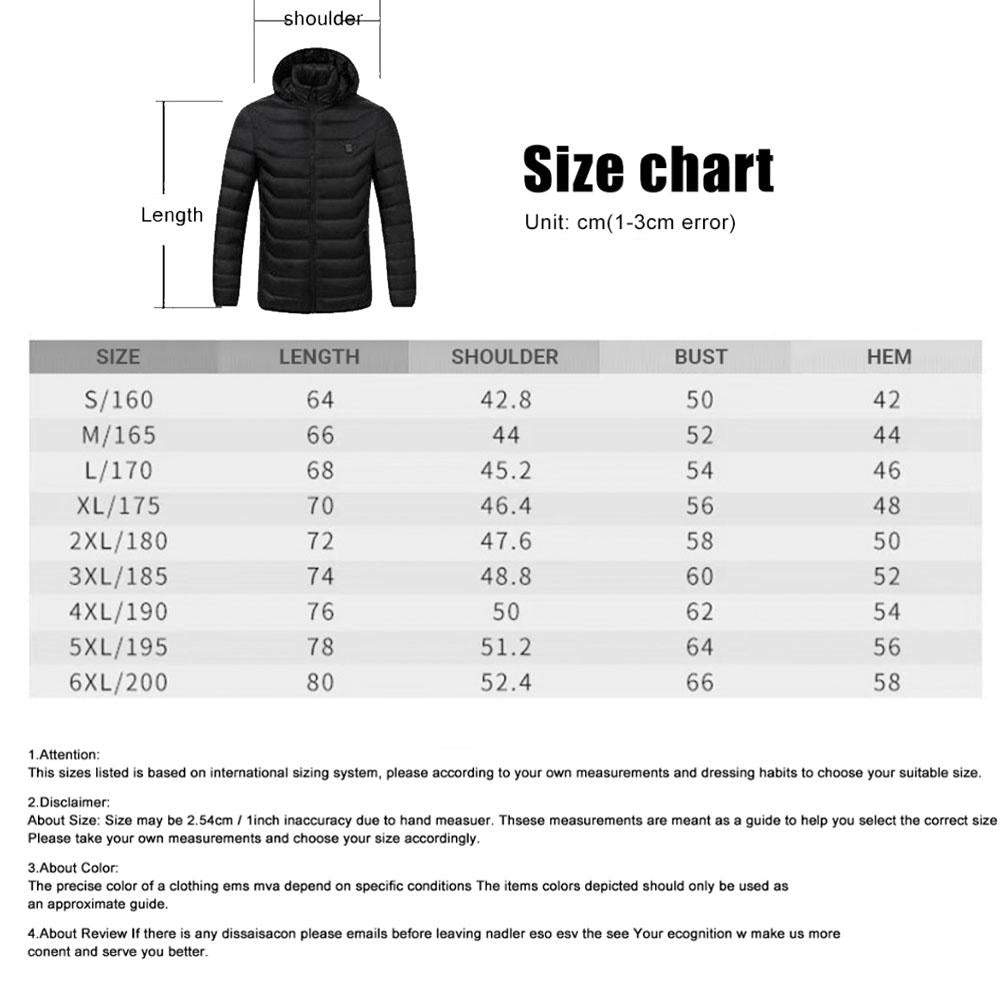 19 Zone 4 Control Black Usb Winter Electric Heated Jacket Warm Thermal Jacket - 19 Zone 4 Control Blue Xxxxxl 3
