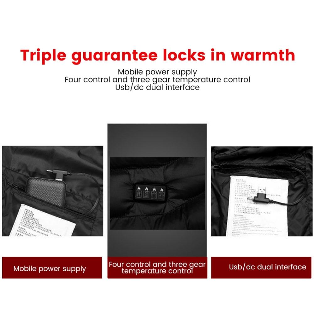 19 Zone 4 Control Black Usb Winter Electric Heated Jacket Warm Thermal Jacket - 19 Zone 4 Control Blue Xxxxxl 6