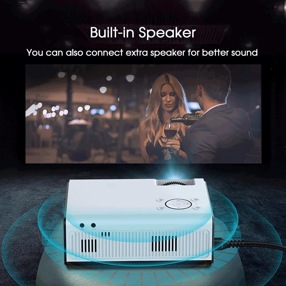 Portable Home Theater Projector - 80 Ansi Lumens Android 9.0 800X480P 1G + 8G 6