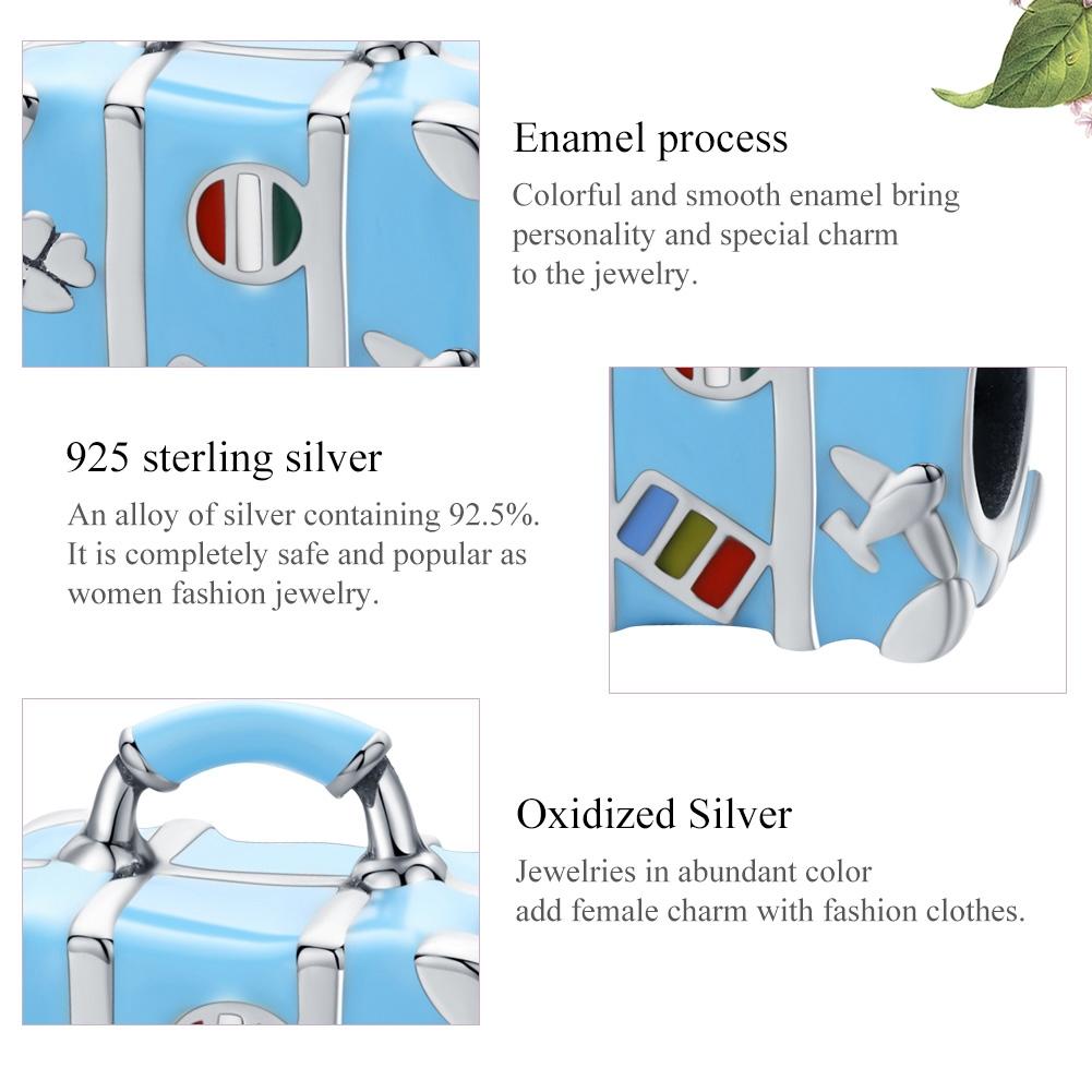 925 Sterling Silver Blue Beads For Bracelet 5
