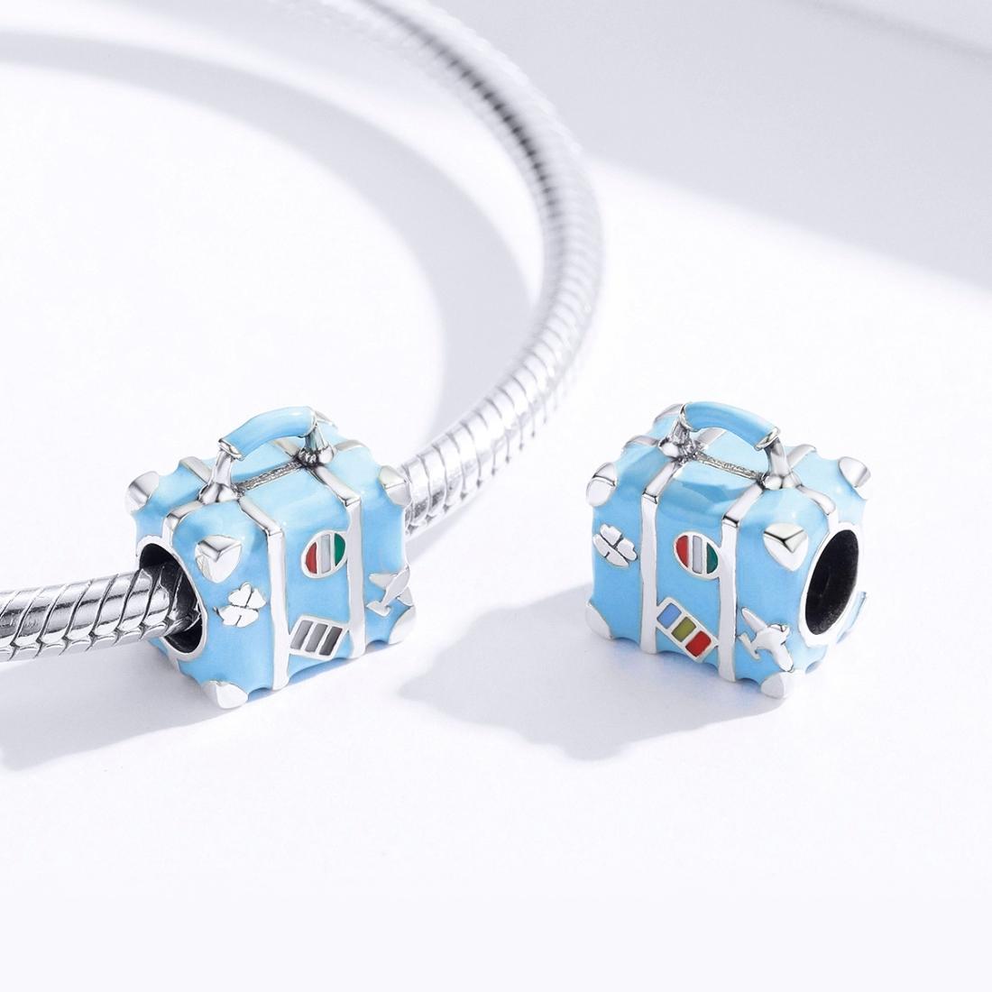 925 Sterling Silver Blue Beads For Bracelet 7
