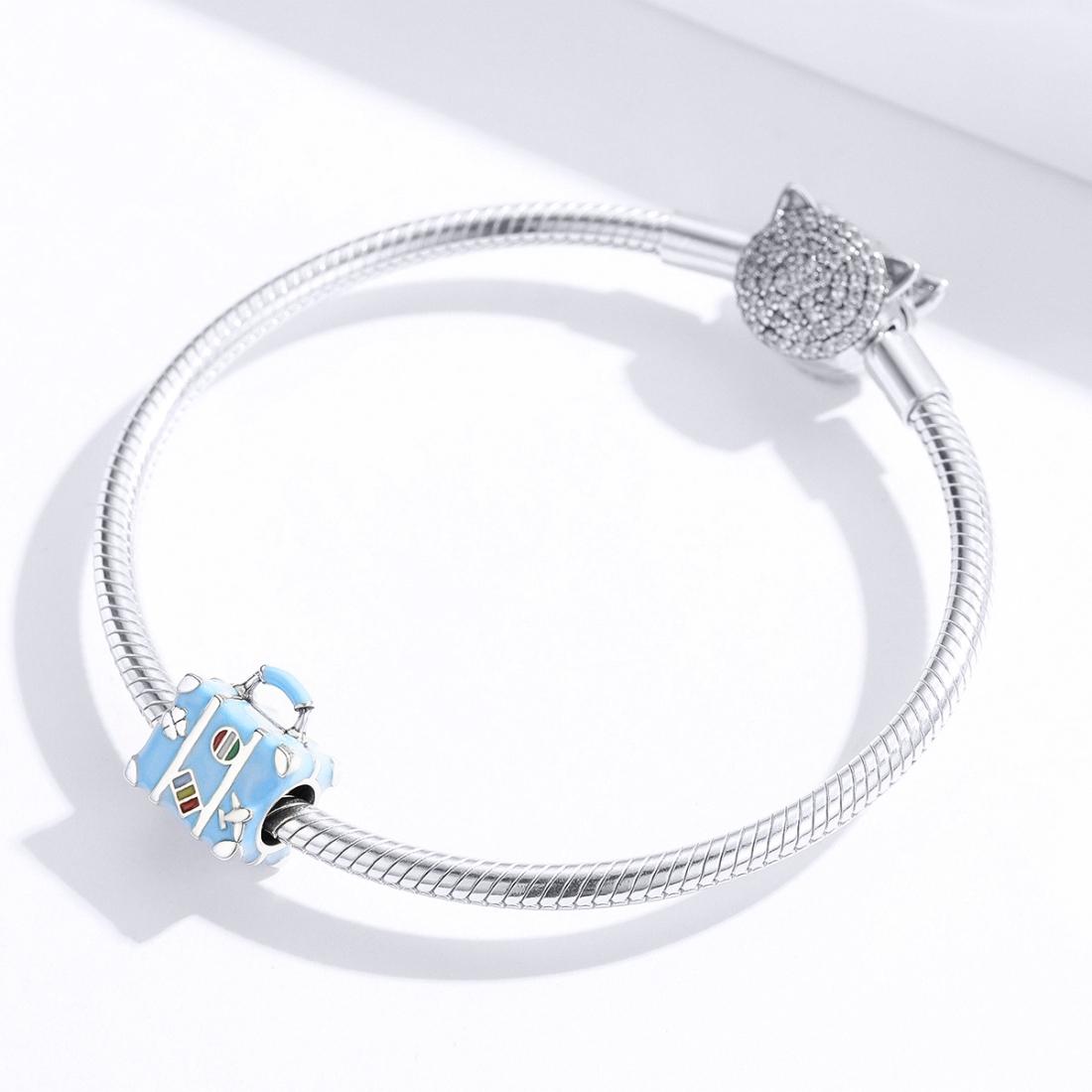 925 Sterling Silver Blue Beads For Bracelet 8