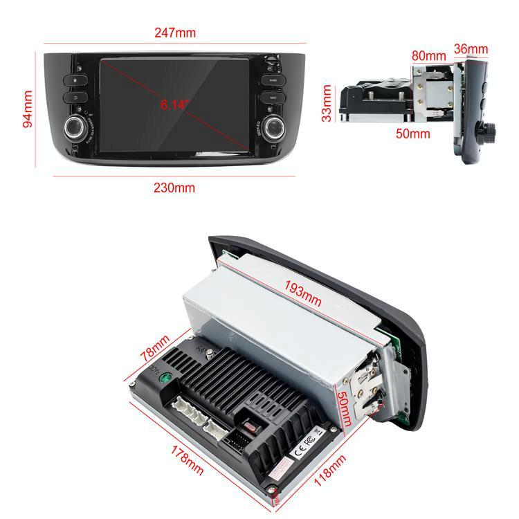 Android Navigation Bluetooth Fm Radio For Fiat Linea Punto Evo 2012-2015 1 + 32G Memory - 2 + 64G 4