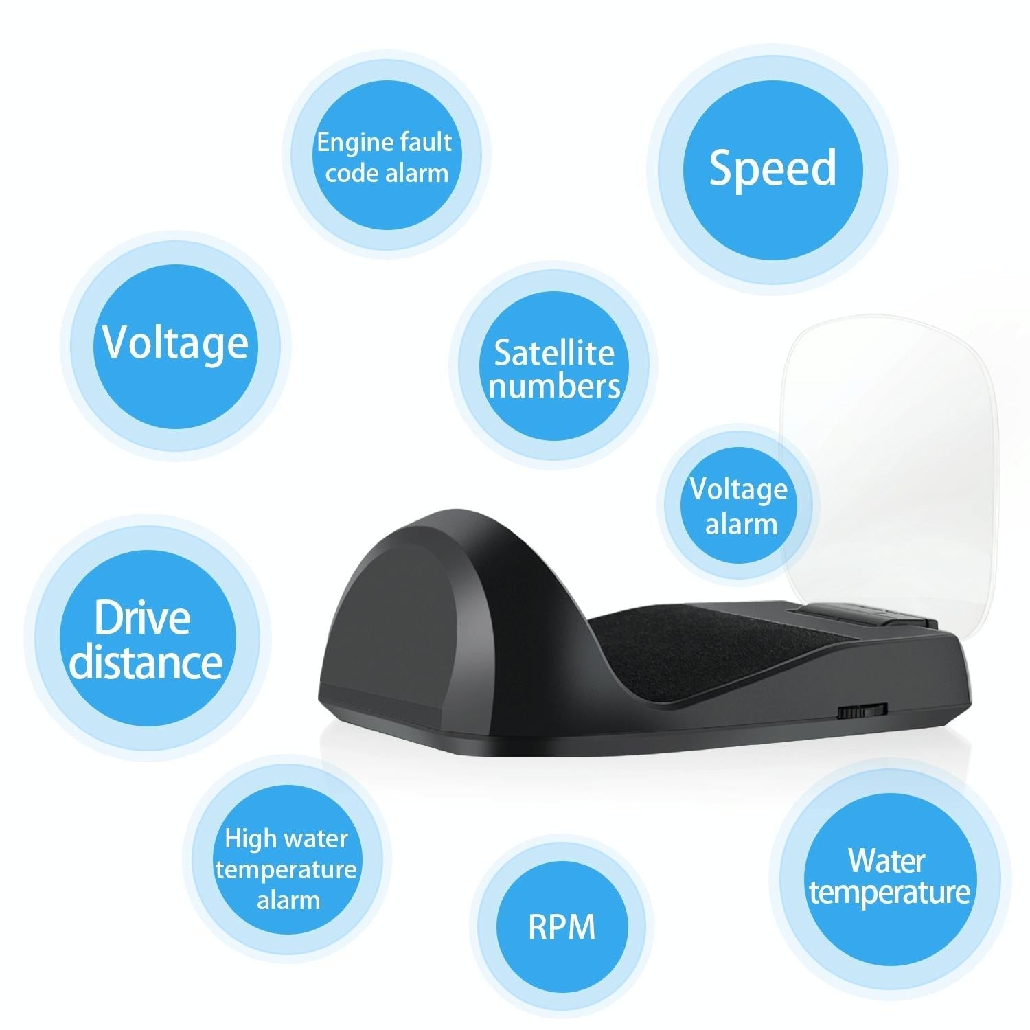 Car Hud Head Up Display With Obd2 & Gps Modes Fault Alarm 4