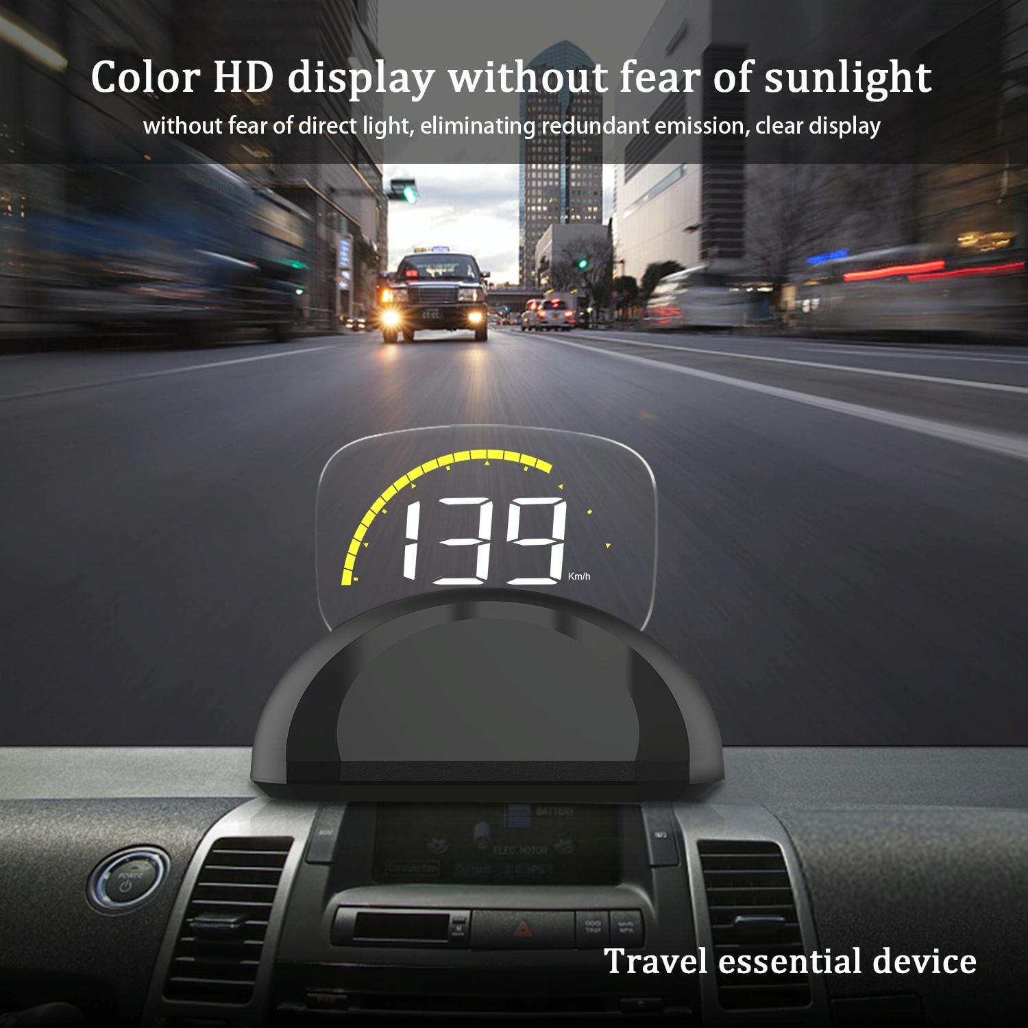 Car Hud Head Up Display With Obd2 & Gps Modes Fault Alarm 10