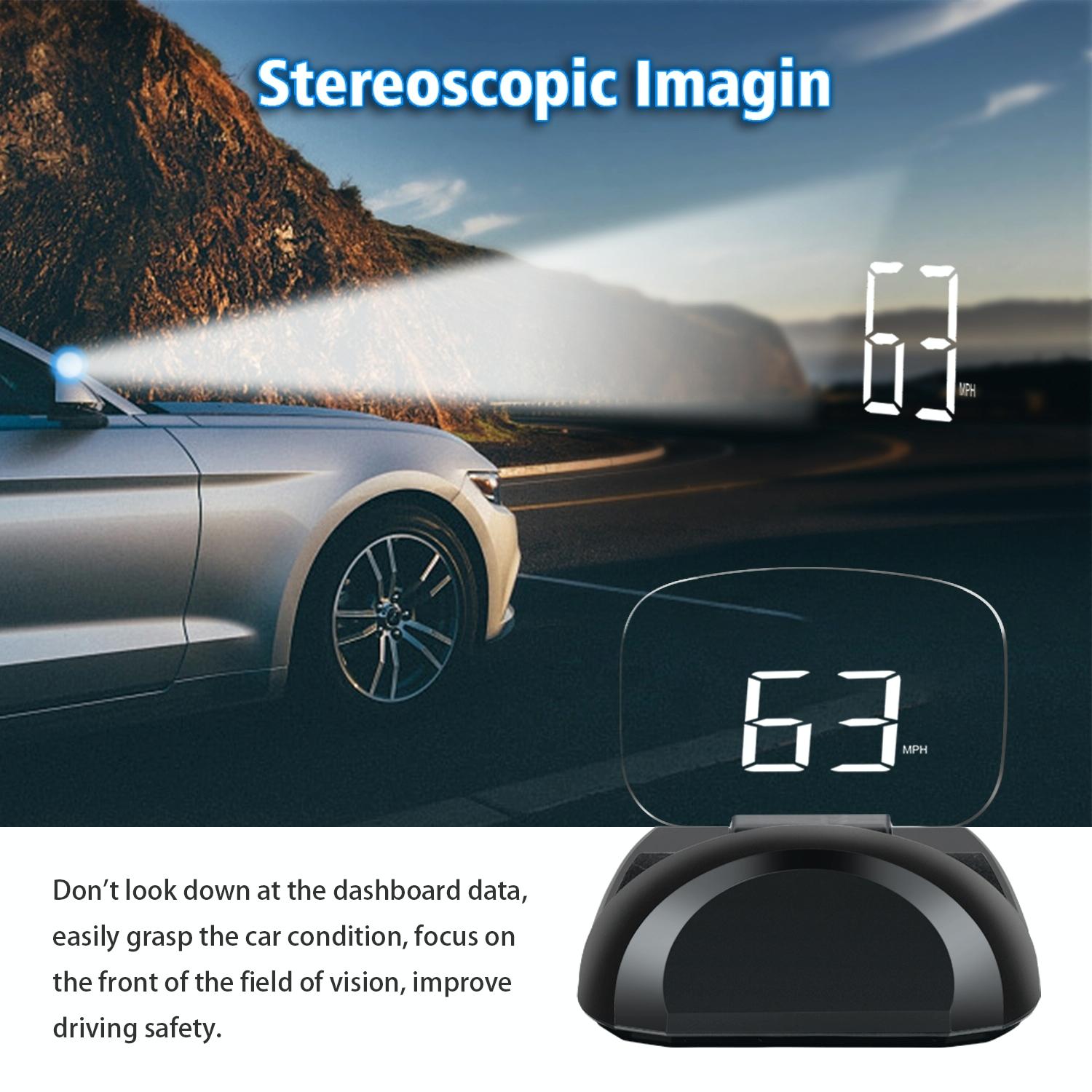 Car Hud Head Up Display With Obd2 & Gps Modes Fault Alarm 13