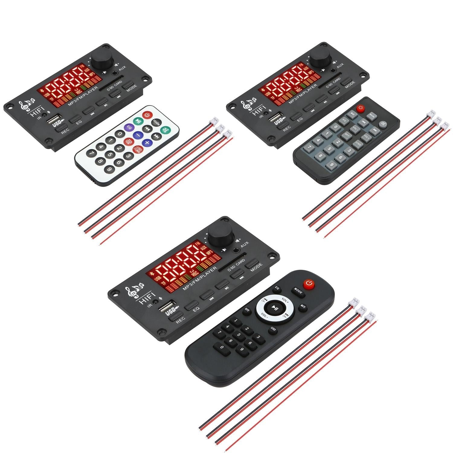 12V 50W Bluetooth Decoding Board For Fm / Call / Recording - Black / White 3