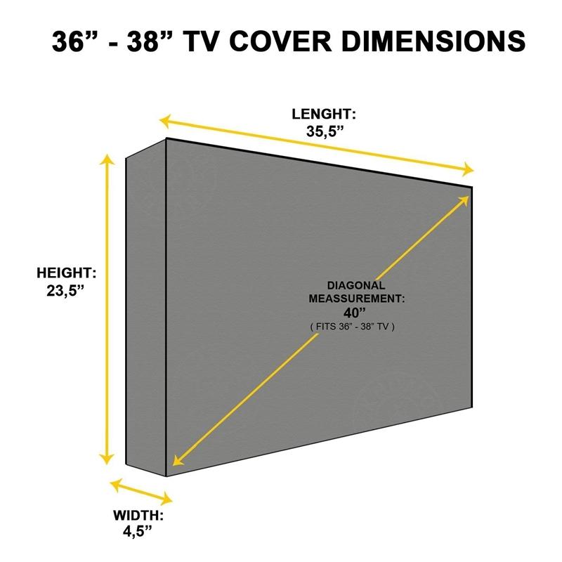 Universal Outdoor Tv Cover - Waterproof & Dustproof - Fits 36-38 Inches 9