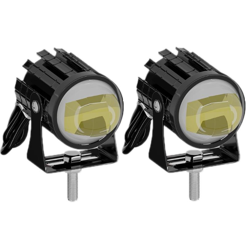 1Pair 12V - 85V Motorcycle Headlights Dual - Colour Automotive Led Working Headlights Colour: White + White Light With Flashing - White + White Light Without Flashing 10