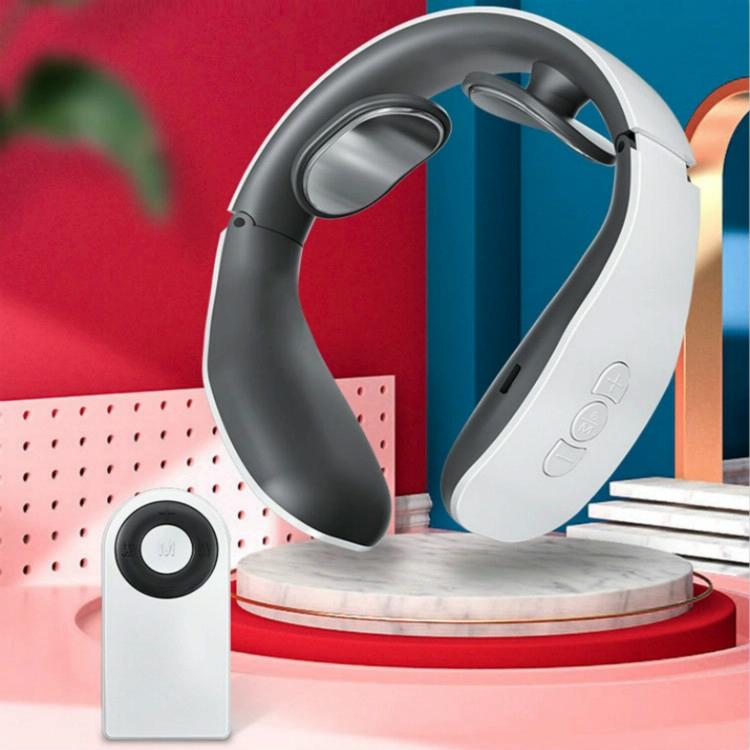 Remote Heating Neck Massager With Electromagnetic Pulse And Heat